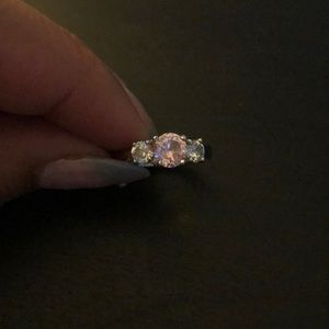 3 Stone Sterling silver Cubic Zirconia Ring